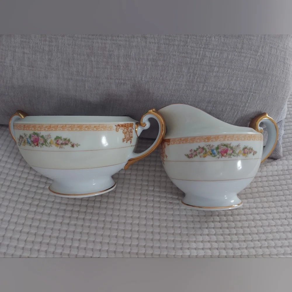 Vintage Meito China Cream and Sugar Set